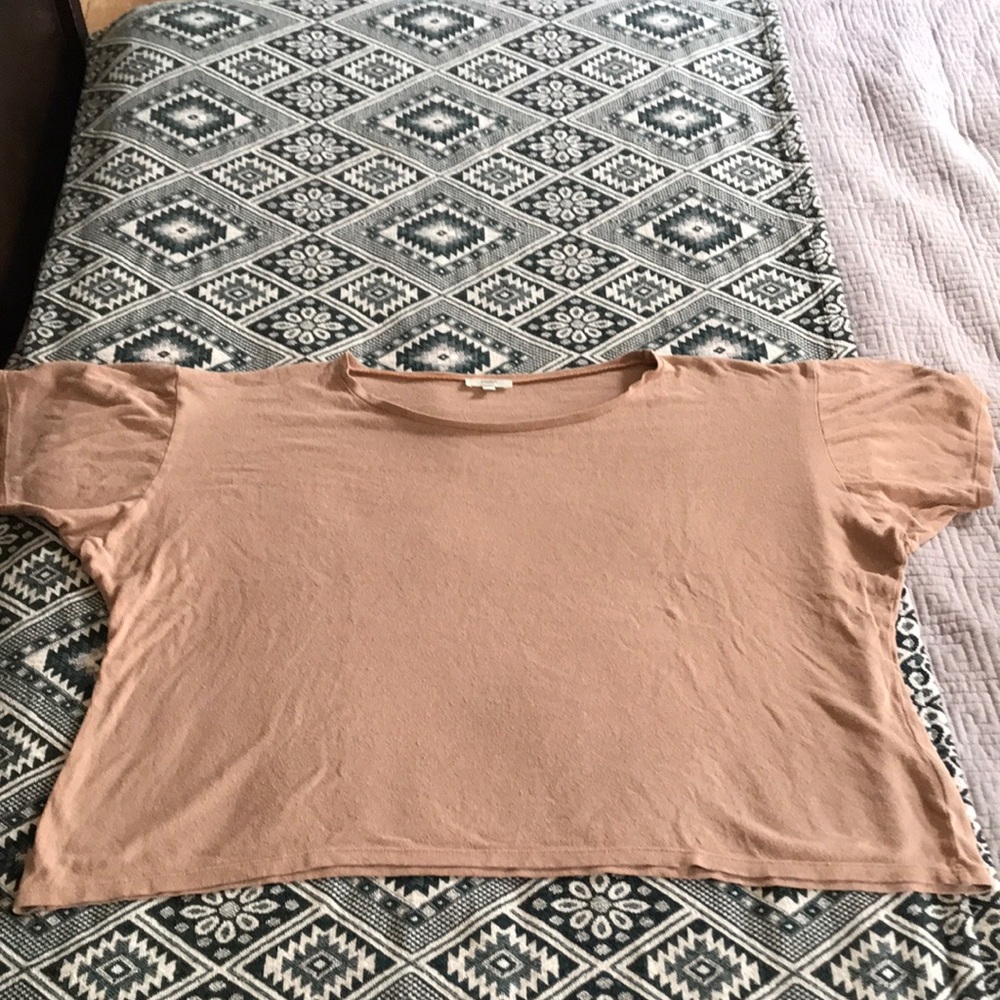 OZMA of California Oversized Silk Noil Boxy Tee